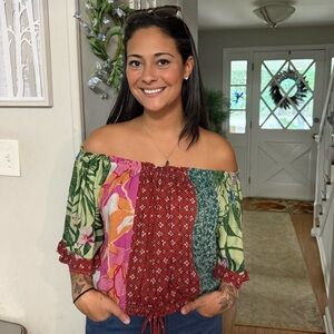 Floral Multicolor Women's Top sacred threads new nwt sz S/M